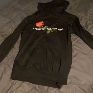 Black hoodie with rose